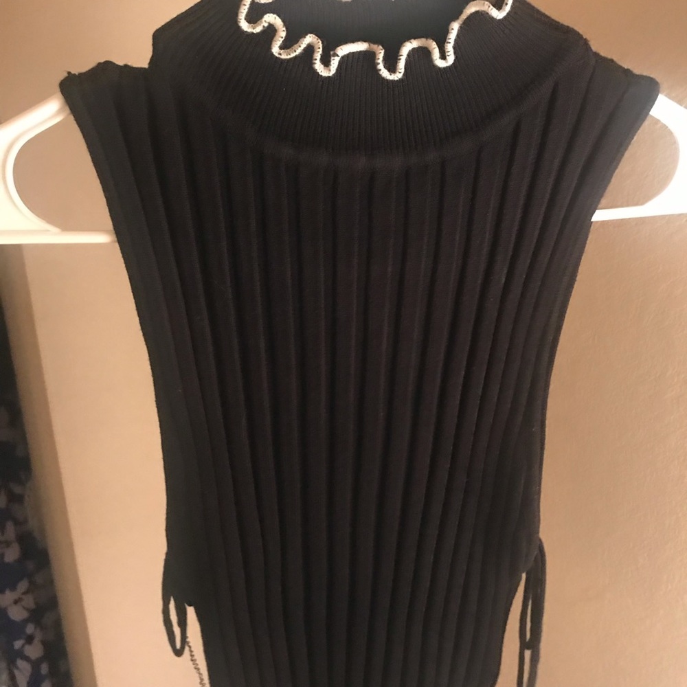 Tight black sweater tank